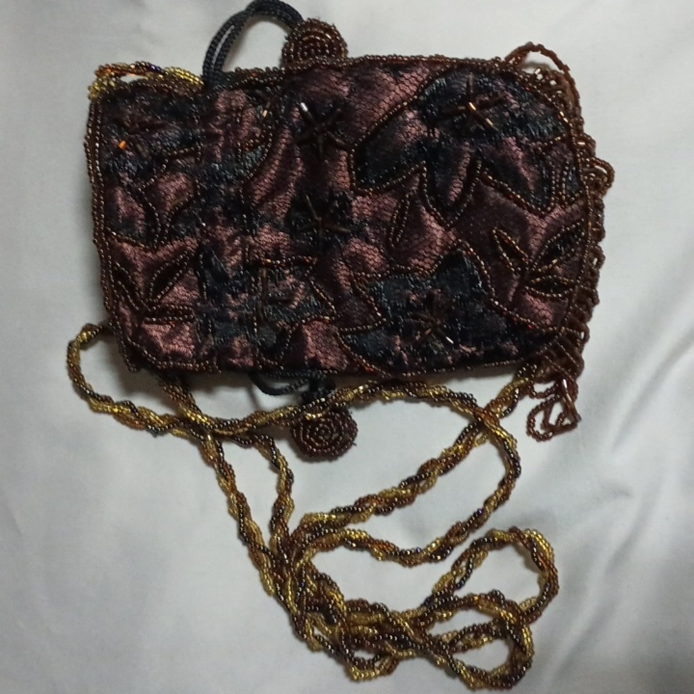 Vintage Deco Beaded Tapestry Crossbody Coin purse